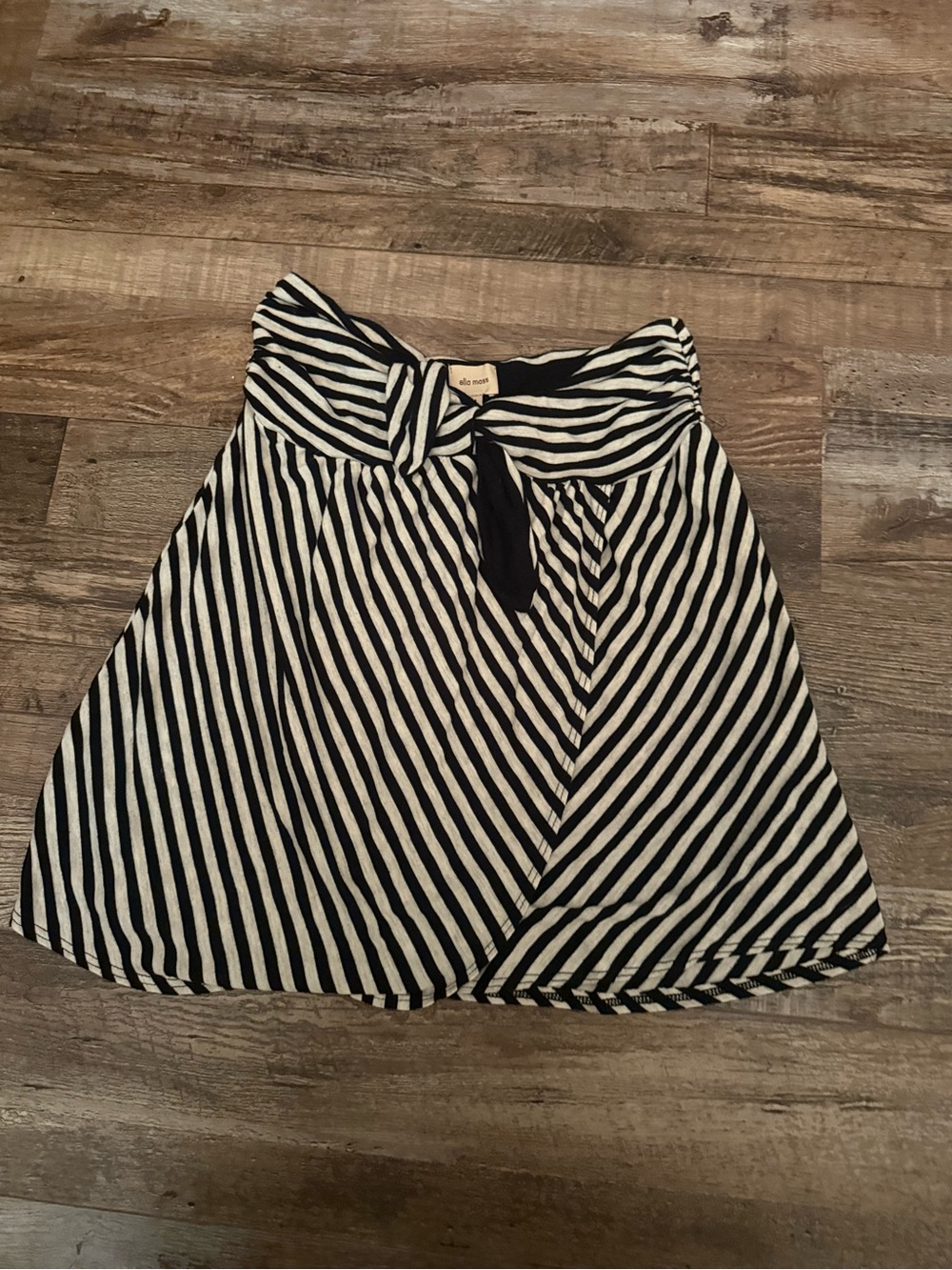 Ella Moss Black and Cream striped tie tube top